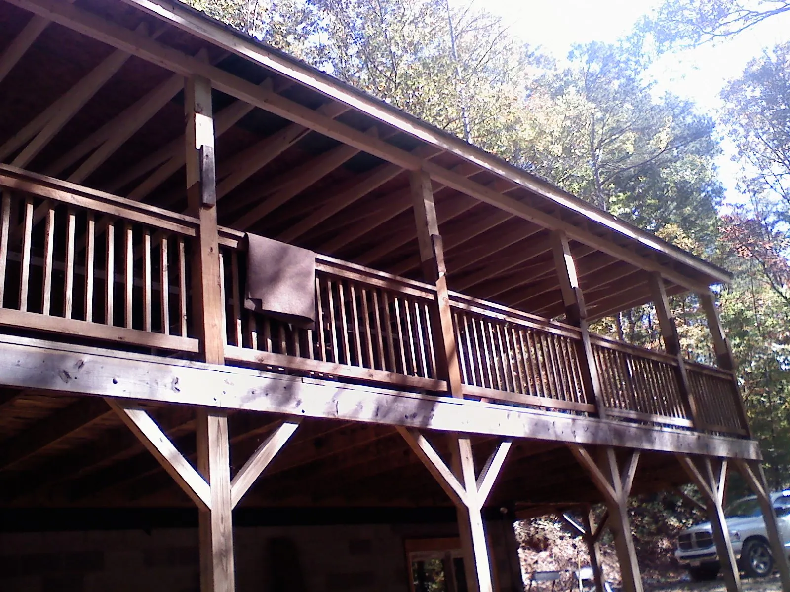 Timber framing under a new elevated porch and deck — Roof Leak Repair in Heiskell by Roofing Brothers